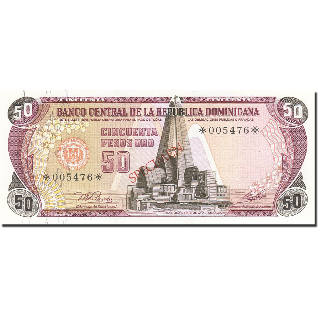 Billete, 50 Pesos Oro, 1977-1980, República Dominicana, KM:121s1, 1978, UNC