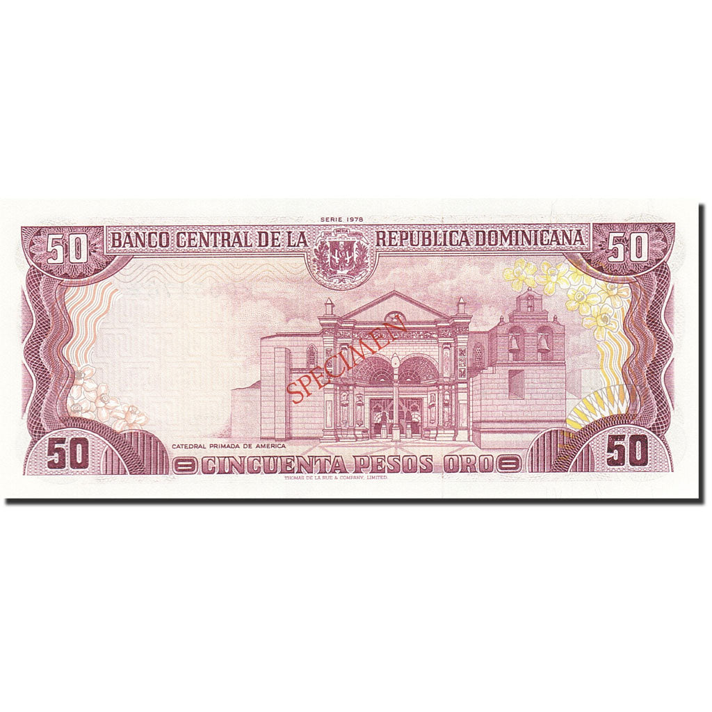Billete, 50 Pesos Oro, 1977-1980, República Dominicana, KM:121s1, 1978, UNC