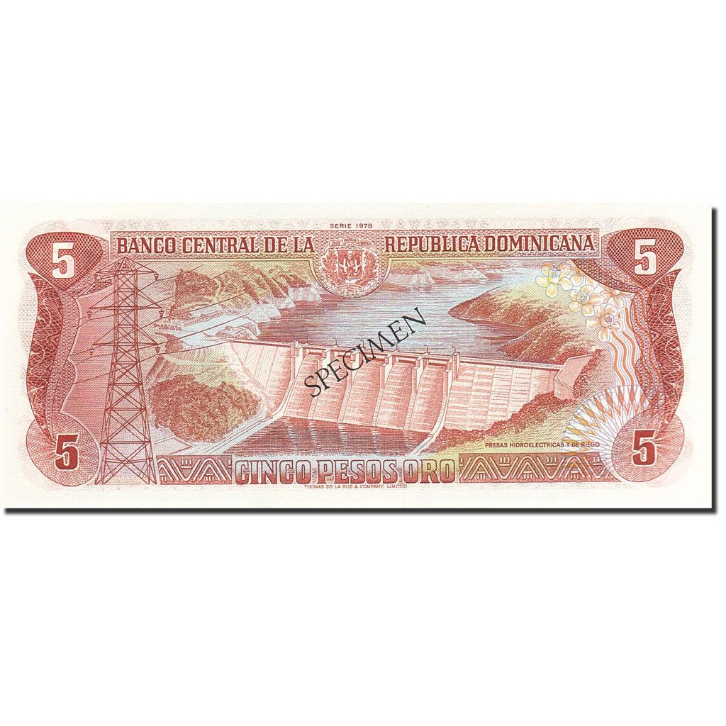 Geldschein, Dominican Republic, 5 Pesos Oro, 1977-1980, 1978, KM:118s1, UNZ