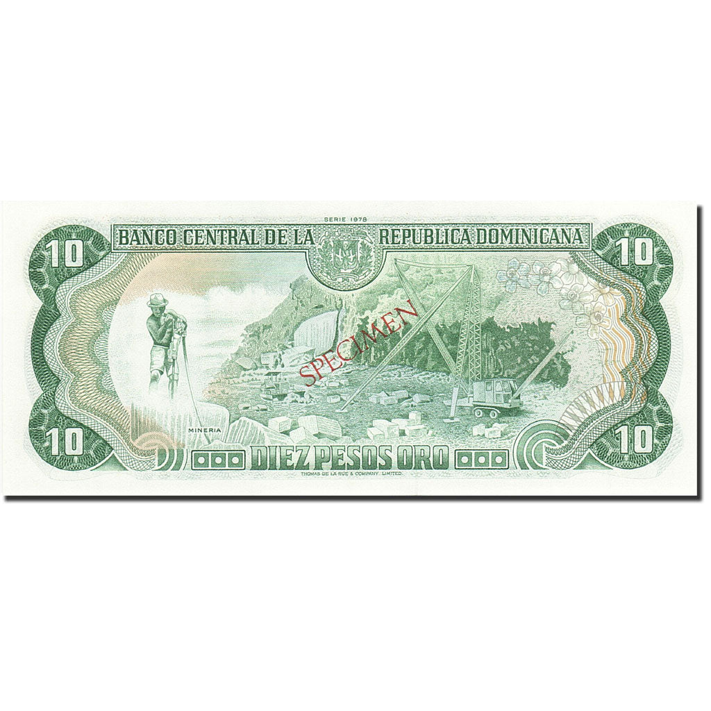 Banconote, Repubblica domenicana, 10 Pesos Oro, 1977-1980, KM:119s1, 1978, FDS