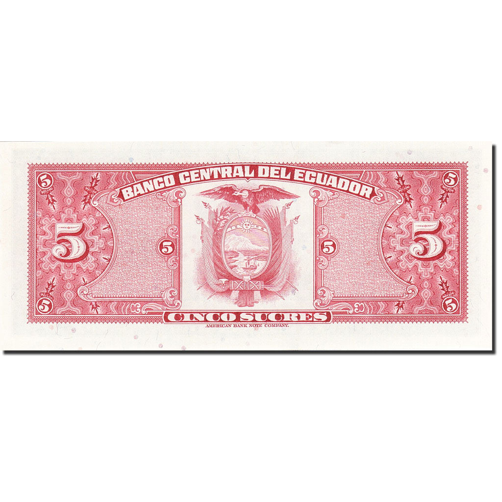 Billete, 5 Sucres, 1957-1971, Ecuador, KM:108b, 1982-08-20, UNC