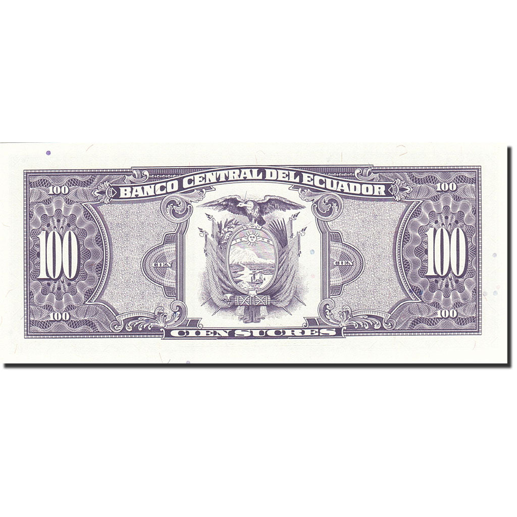 Billete, 100 Sucres, 1984-1988, Ecuador, KM:123Ab, 1992-12-04, UNC