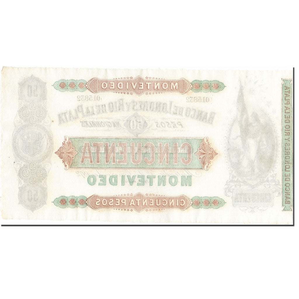 Banconote, Uruguay, 50 Pesos = 5 Doblones, 1872, KM:S238a, 1872-01-01, SPL-