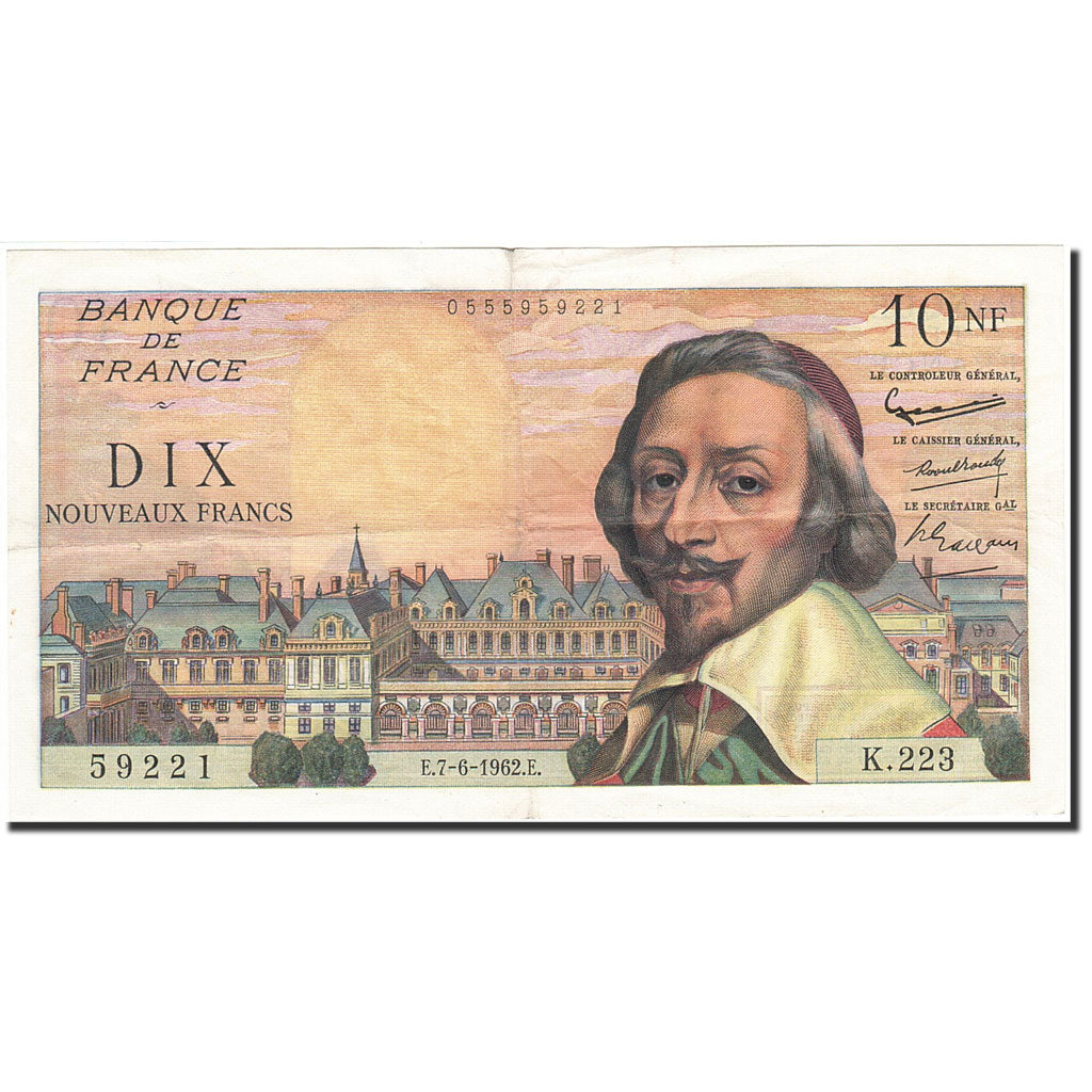 Billete, Francia, 10 Nouveaux Francs, 1959, 1962-06-07, MBC, Fayette:57.19