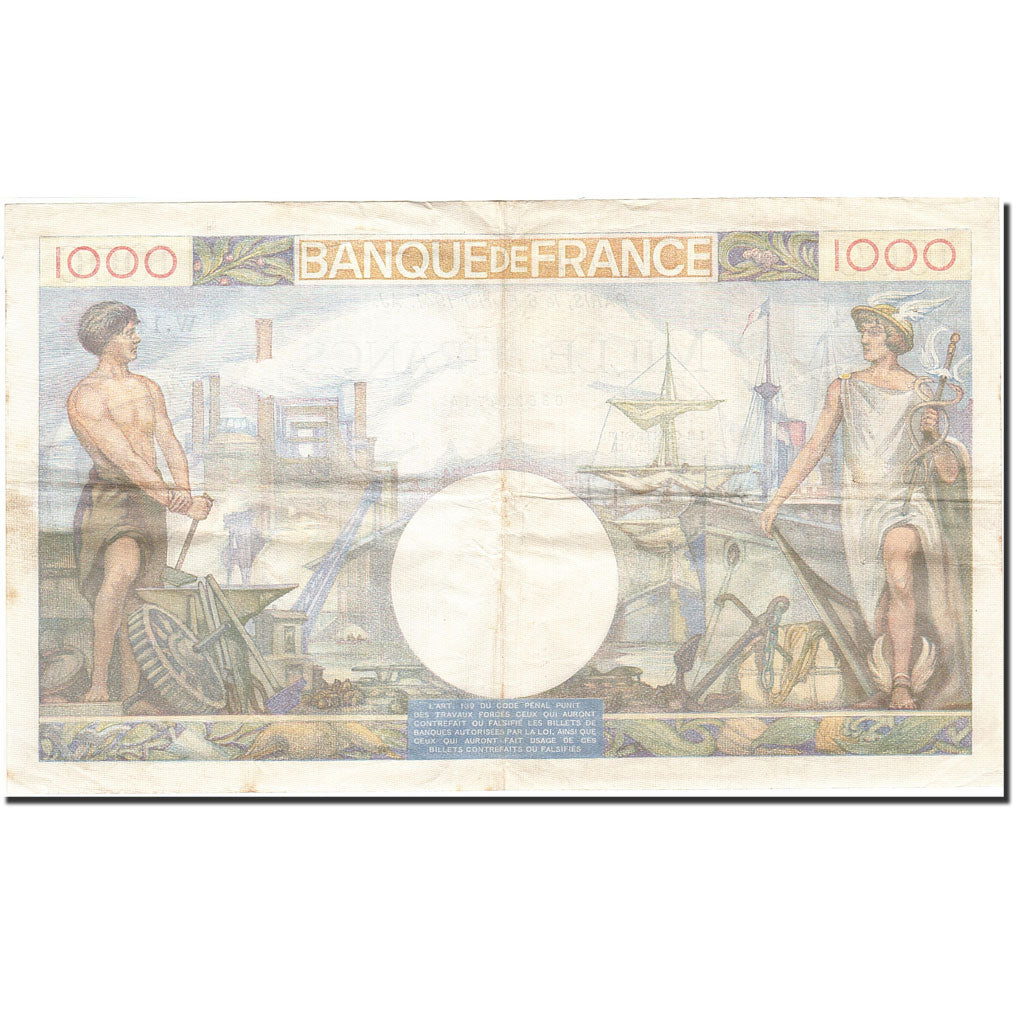 Banknote, France, 1000 Francs, 1940, 1941-02-06, EF(40-45), Fayette:39.4, KM:96b