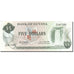Biljet, Guyana, 5 Dollars, 1966, 1989, KM:22e, NIEUW