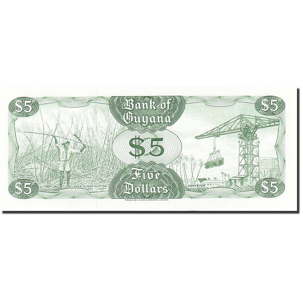 Billete, 5 Dollars, 1966, Guyana, KM:22f, 1992, UNC