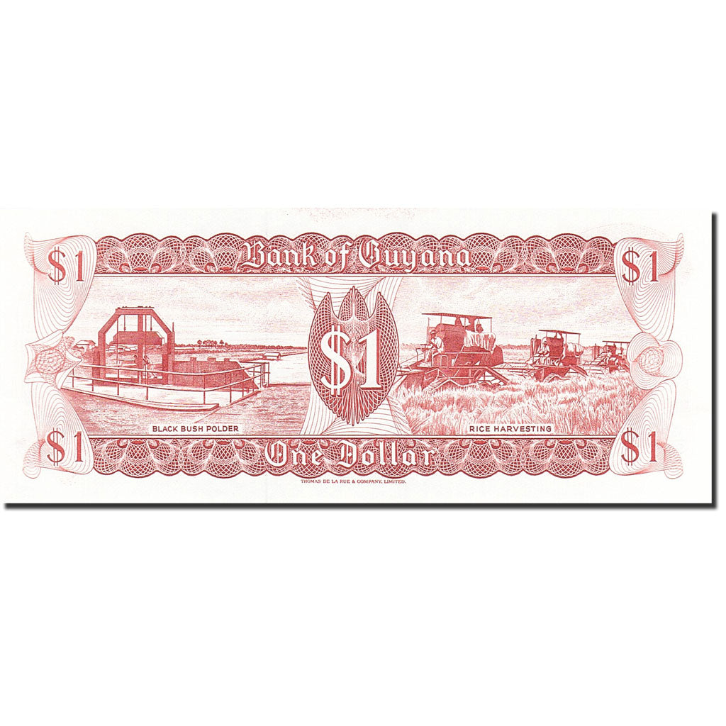 Banknot, Gujana, 1 Dollar, 1966, 1992, KM:21g, UNC(65-70)