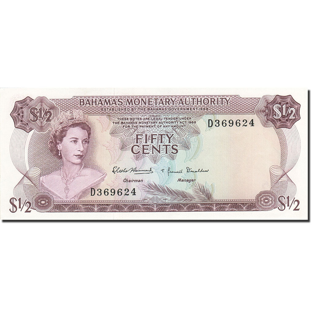 Billete, 1/2 Dollar, 1968, Bahamas, KM:26a, 1968, SC