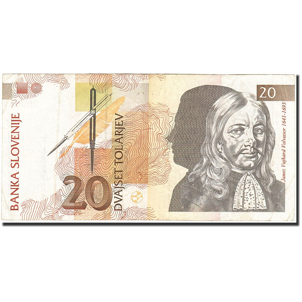 Banconote, Slovenia, 20 Tolarjev, 1992-1993, KM:12a, 1992-01-15, MB