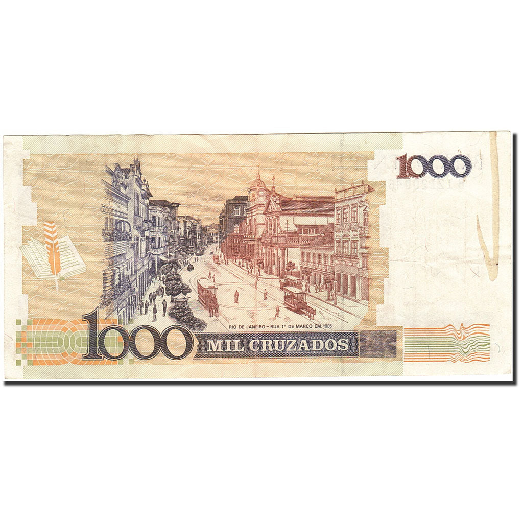 Banknote, Brazil, 1 Cruzado Novo on 1000 Cruzados, 1989, 1989, KM:216b