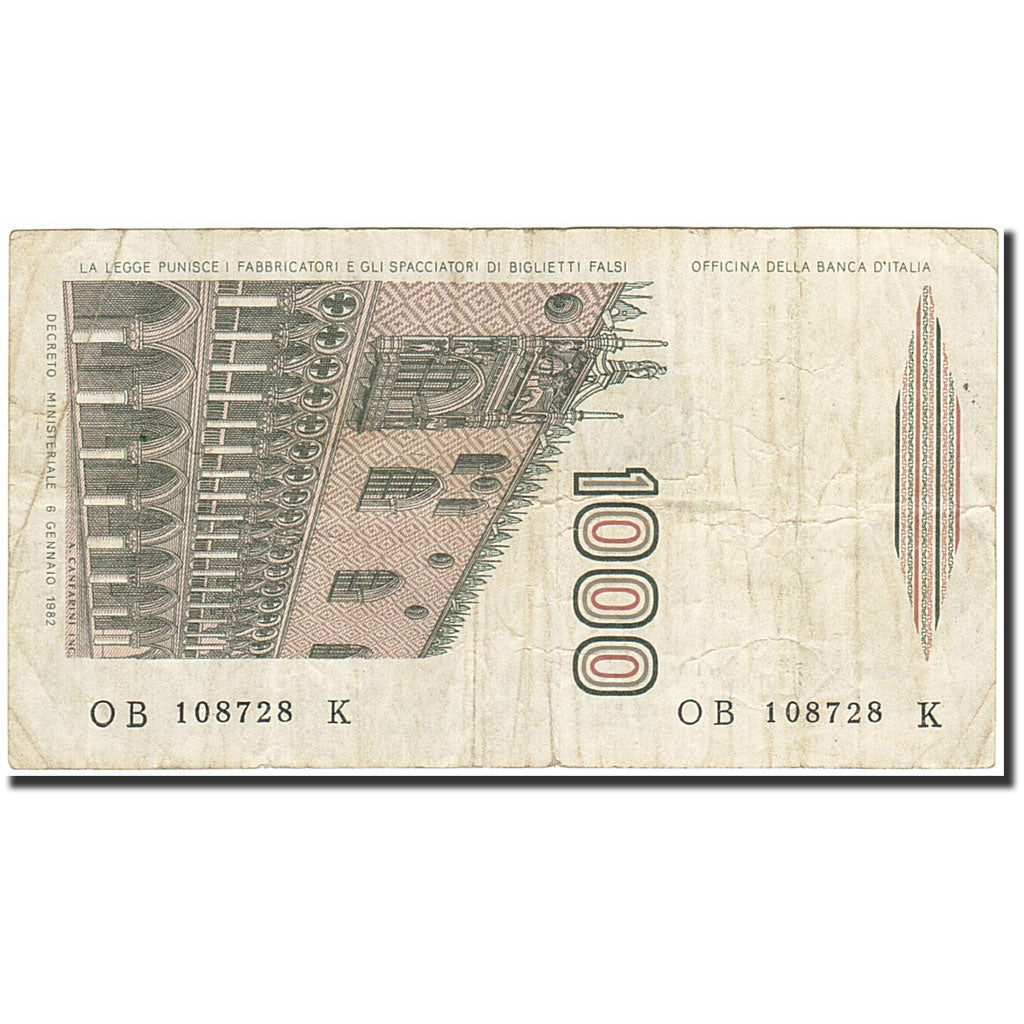 Banknote, Italy, 1000 Lire, 1982-1983, 1982-01-06, KM:109a, VF(20-25)