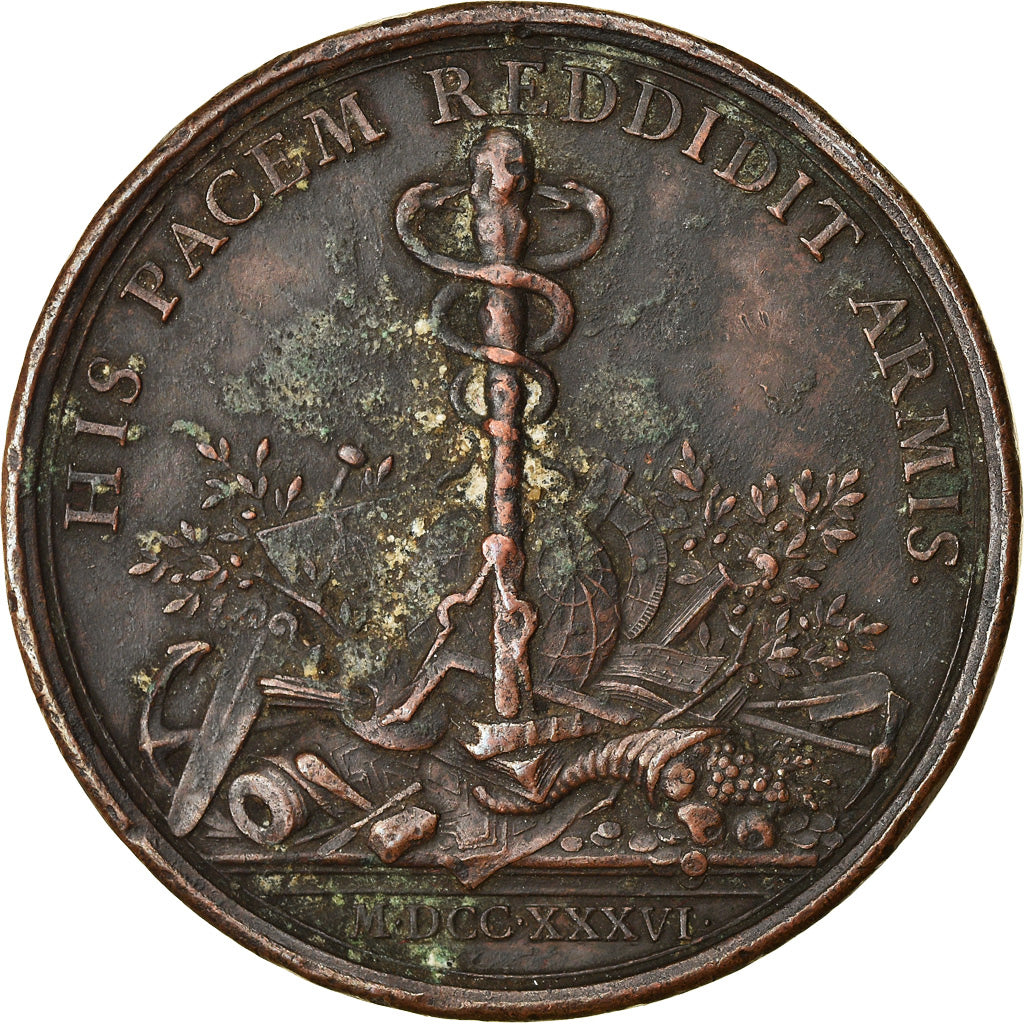 França, Medal, Louis XV, Le Cardinal Fleury et la Paix de 1735, História