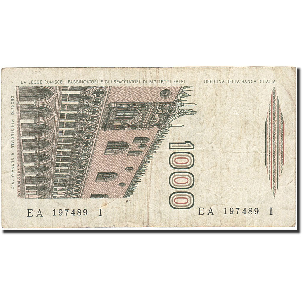 Banknote, Italy, 1000 Lire, 1982-1983, 1982-01-06, KM:109a, VF(30-35)