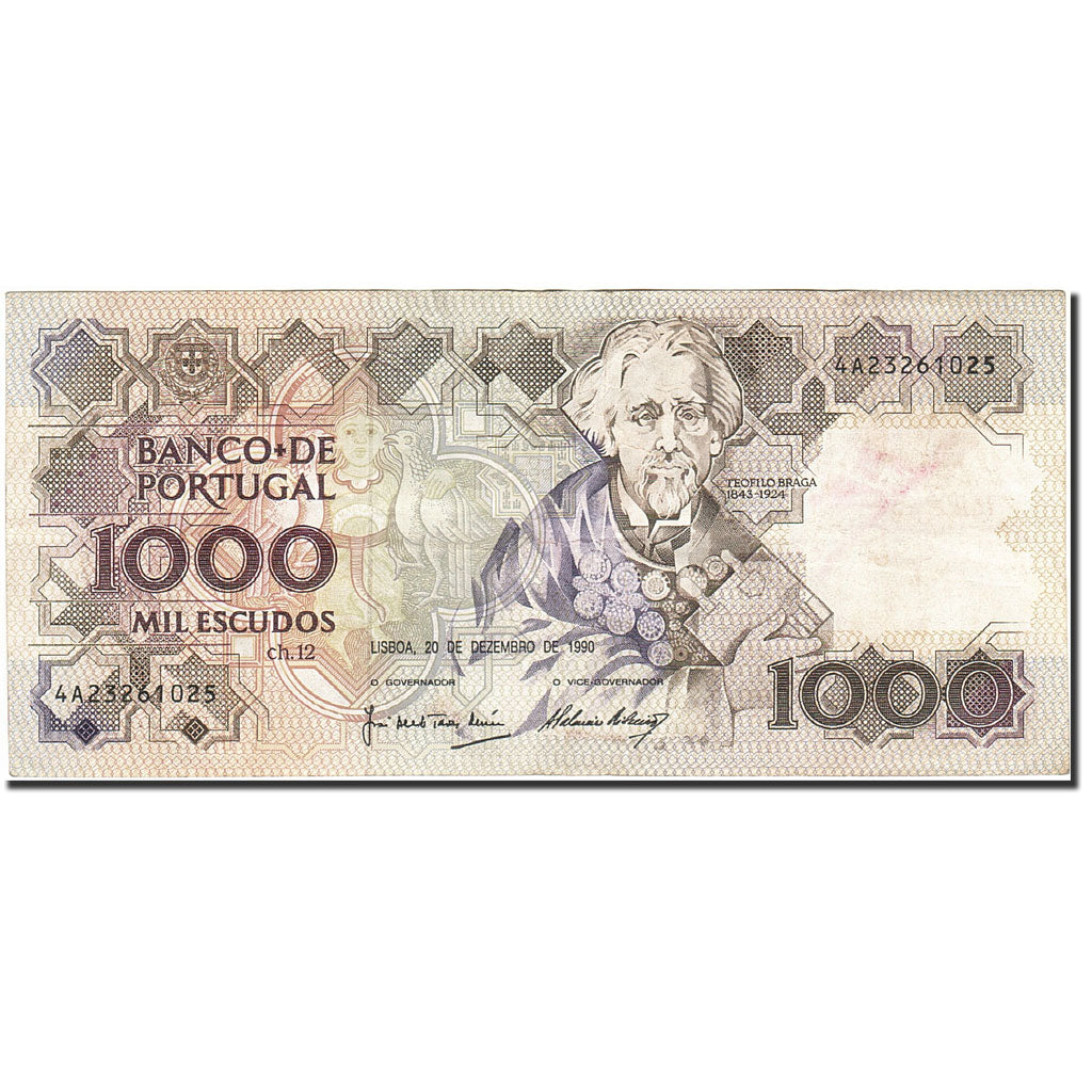 Banknote, Portugal, 1000 Escudos, 1980-1989, 1990-12-20, KM:181h, VF(20-25)