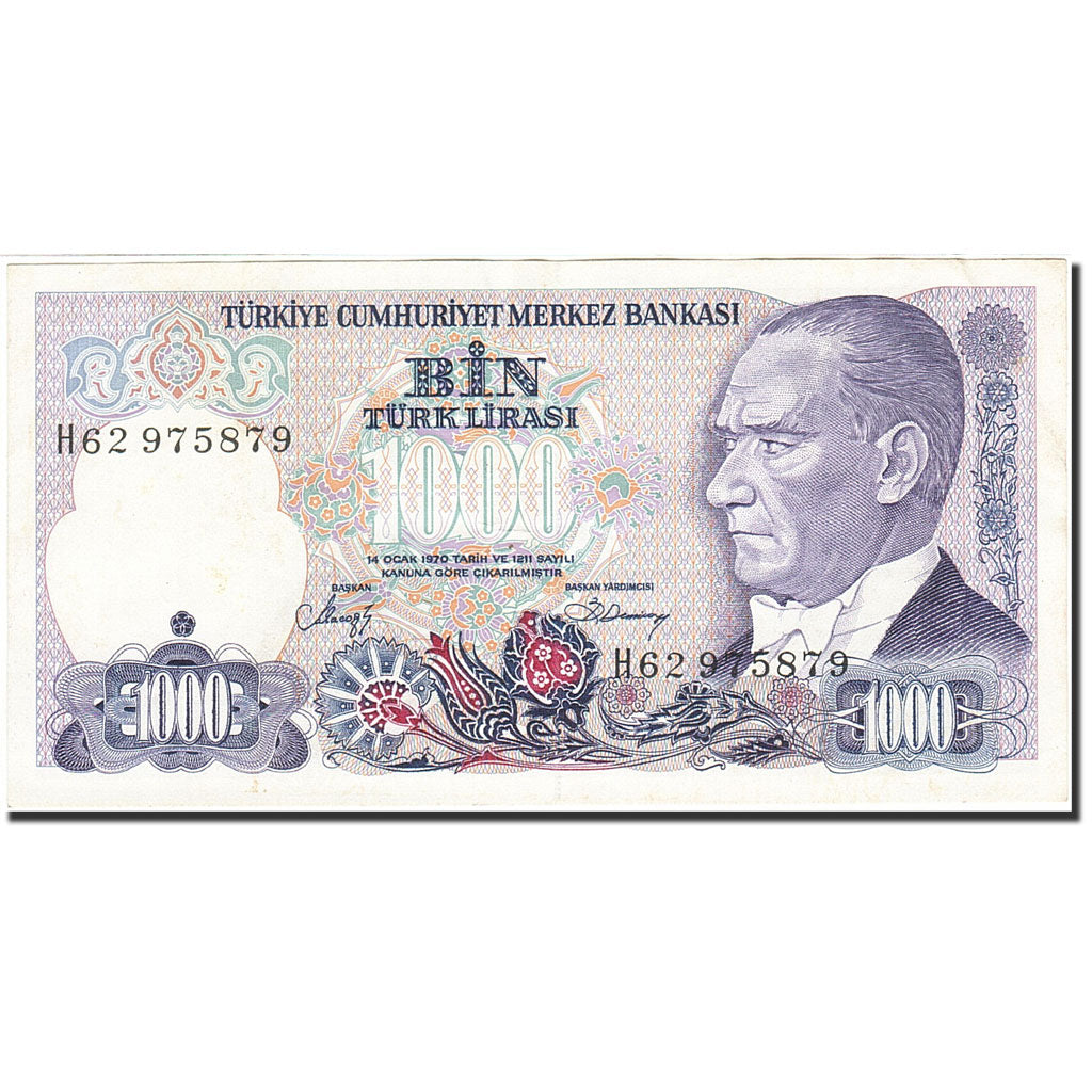 Banknot, Turcja, 1000 Lira, 1984-1997, 1986, KM:196, AU(55-58)