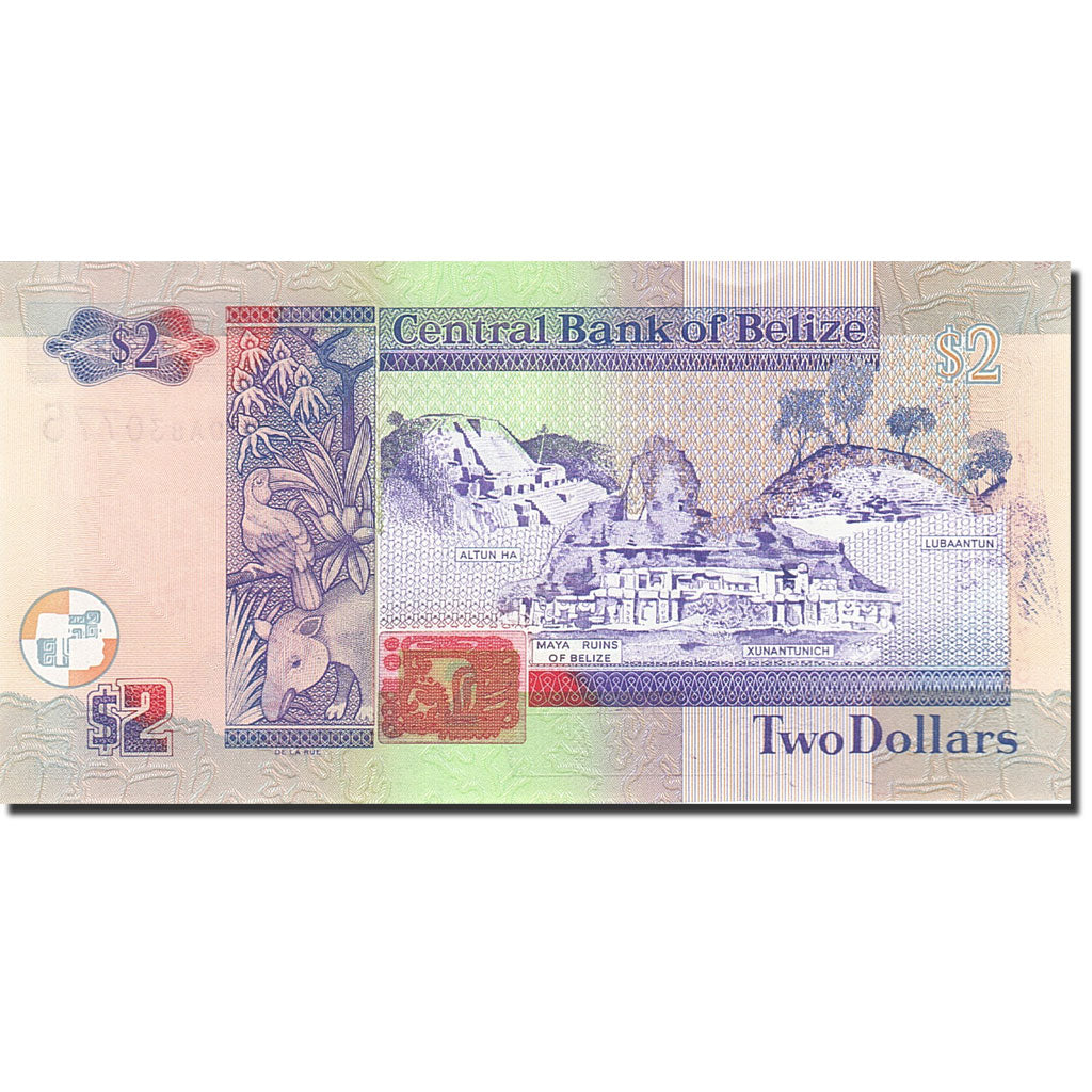 Banknote, Belize, 2 Dollars, 2003-2010, 2003-06-01, KM:66a, UNC(65-70)
