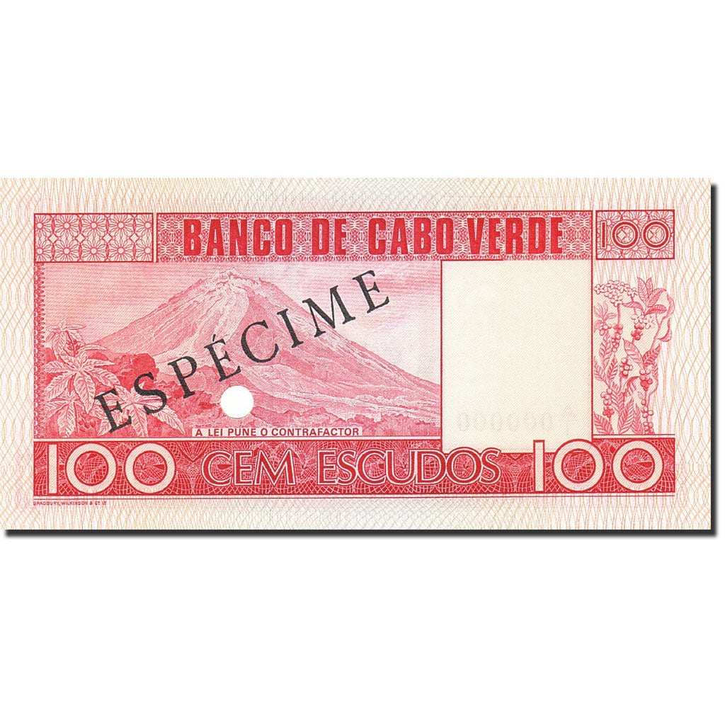 Banknote, Cape Verde, 100 Escudos, 1977, 1977-01-20, KM:54s, UNC(65-70)