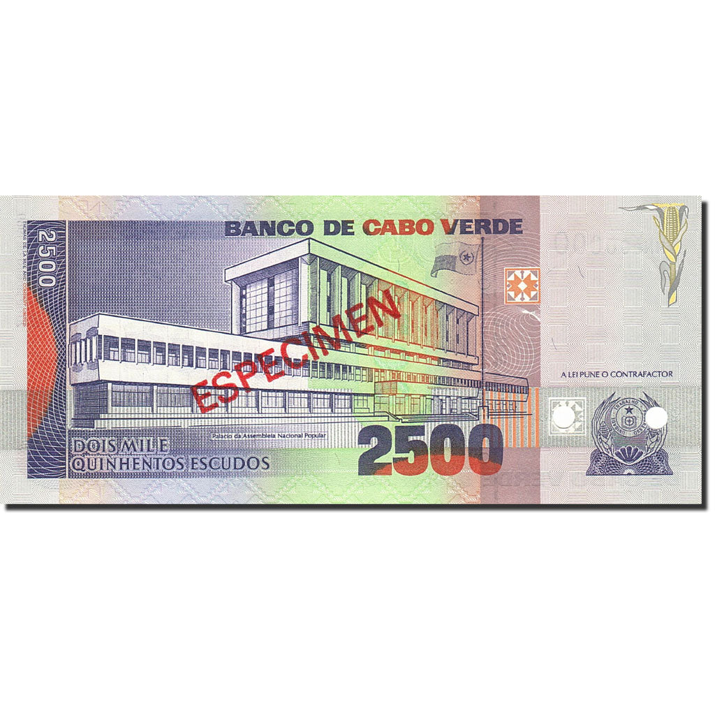 Banconote, Capo Verde, 2500 Escudos, 1989, KM:61s, 1989-01-20, FDS