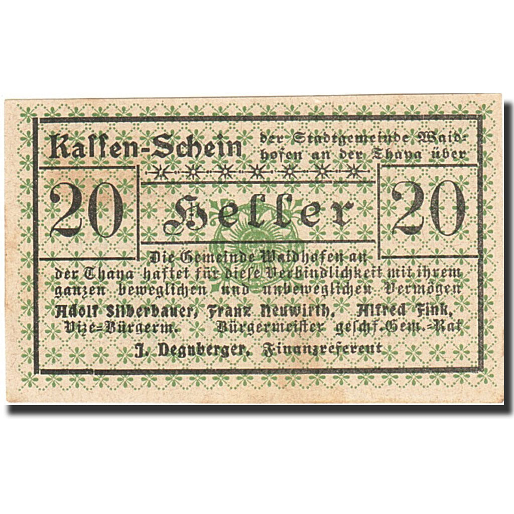 Banknote, Austria, 20 Heller, Fleur, 1920, 1920-12-31, EF(40-45)