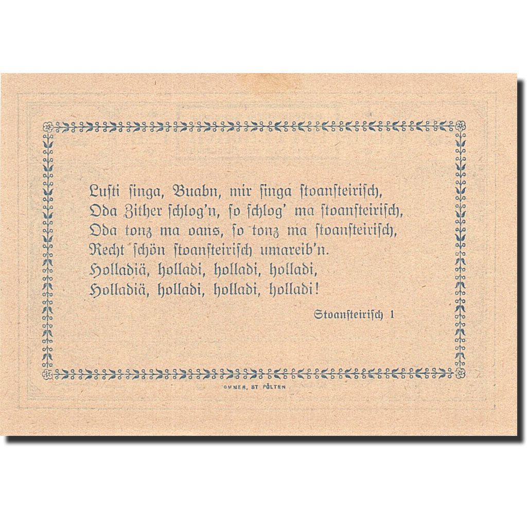 Banknote, Austria, Mitterbach, 25 Heller, montagne, 1920, 1920-12-31, UNC(63)