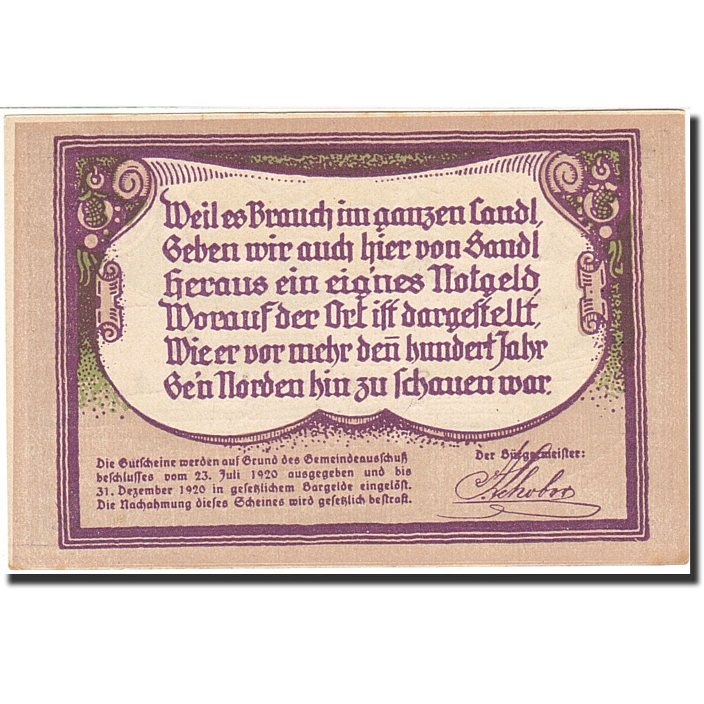 Banknote, Austria, Landl, 25 Heller, village, 1920, 1920-12-31, UNC(63)