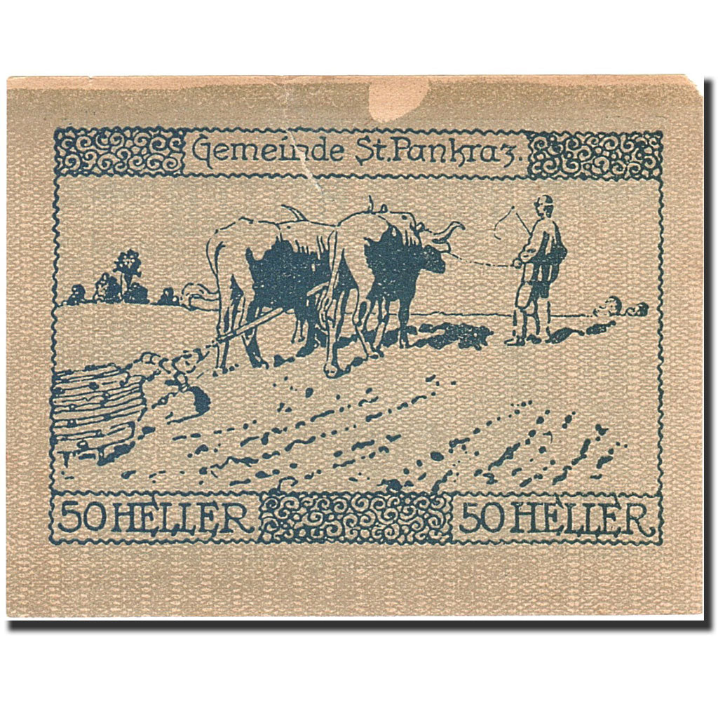 Banknote, Austria, Sankt Pankraz, 50 Heller, village, 1920, 1920-12-31