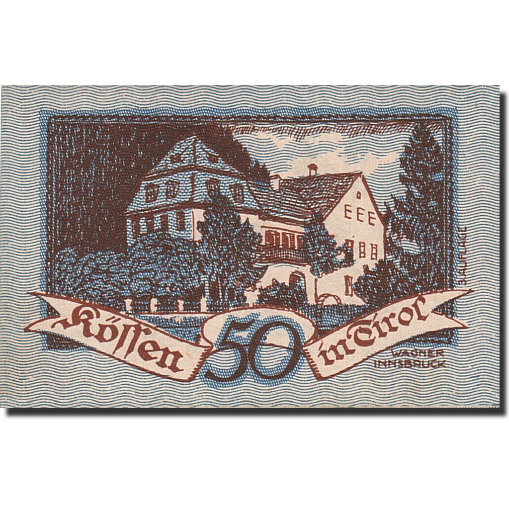 Banknote, Austria, Koffen in Tirol, 50 Heller, chalet, 1921, 1921-01-31