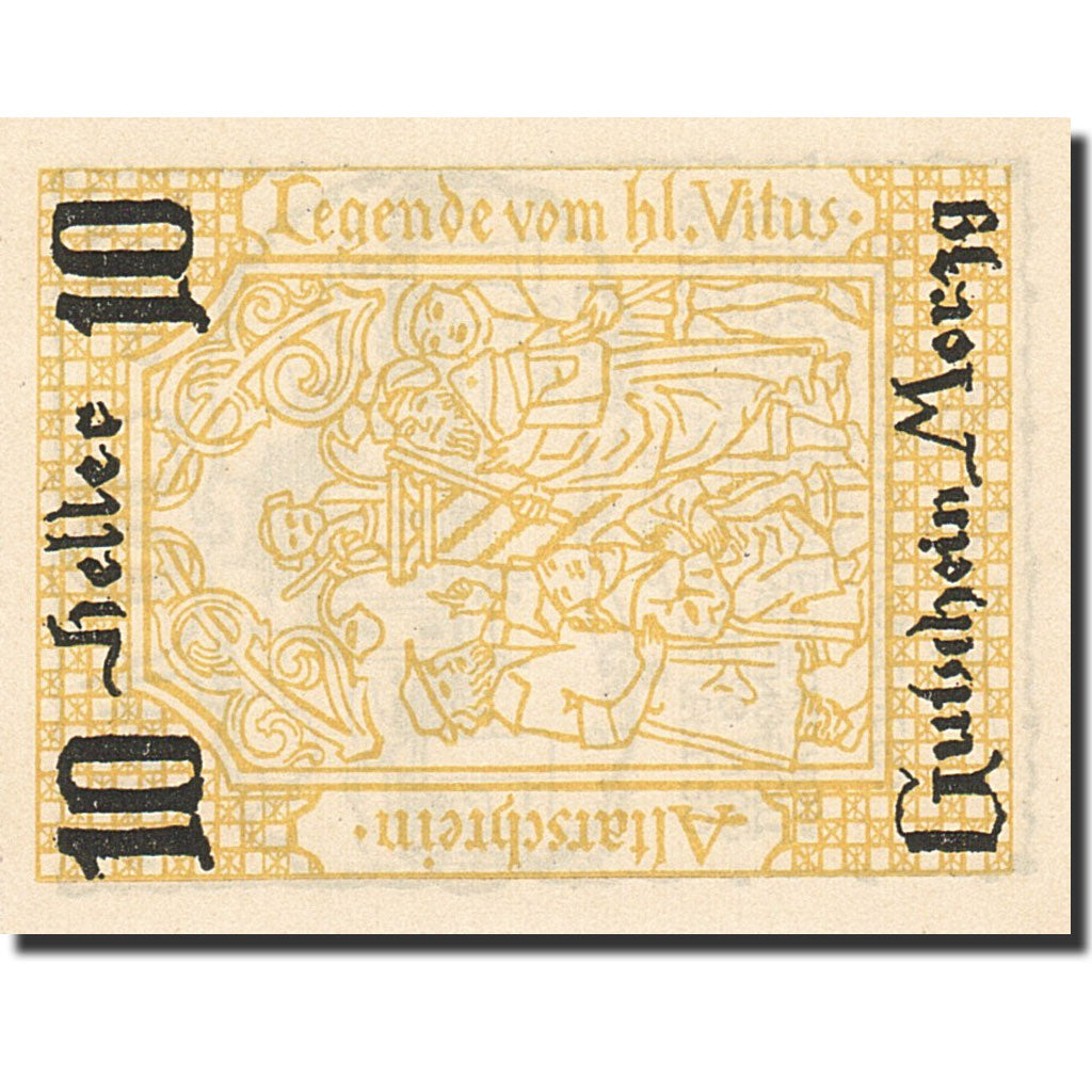 Banknote, Austria, Altarschrein, 10 Heller, personnage, 1920, 1920-09-30