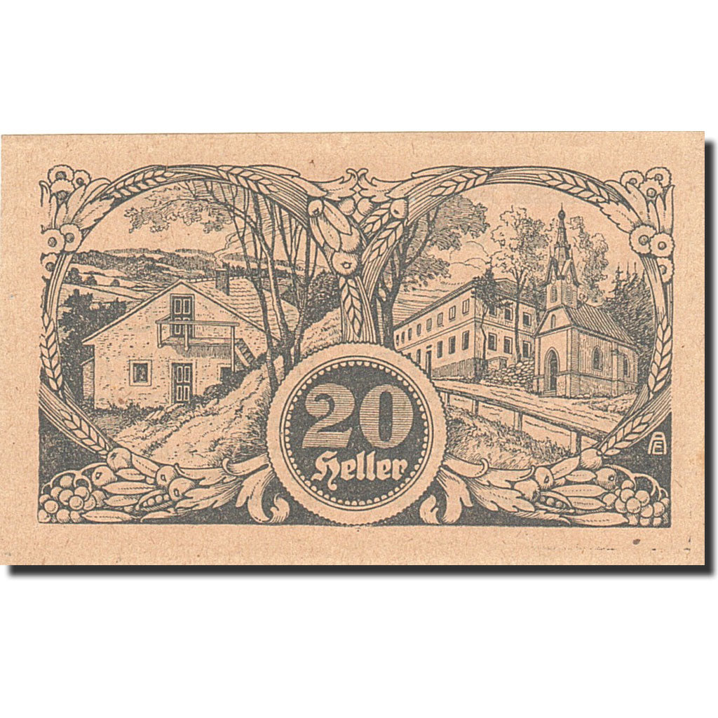Banknote, Austria, Hirschbach, 20 Heller, village, 1920, 1920-12-31, UNC(65-70)