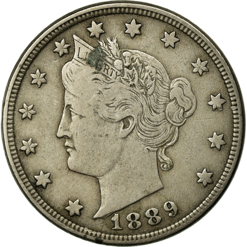 Moneta, USA, Liberty Nickel, 5 Cents, 1889, Philadelphia, EF(40-45)