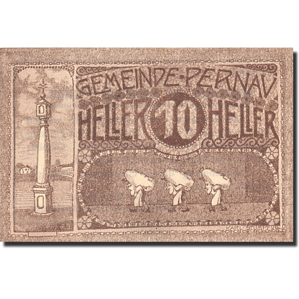 Banknote, Austria, Pernau, 10 Heller, Monument, 1920, 1920-10-31, UNC(63)