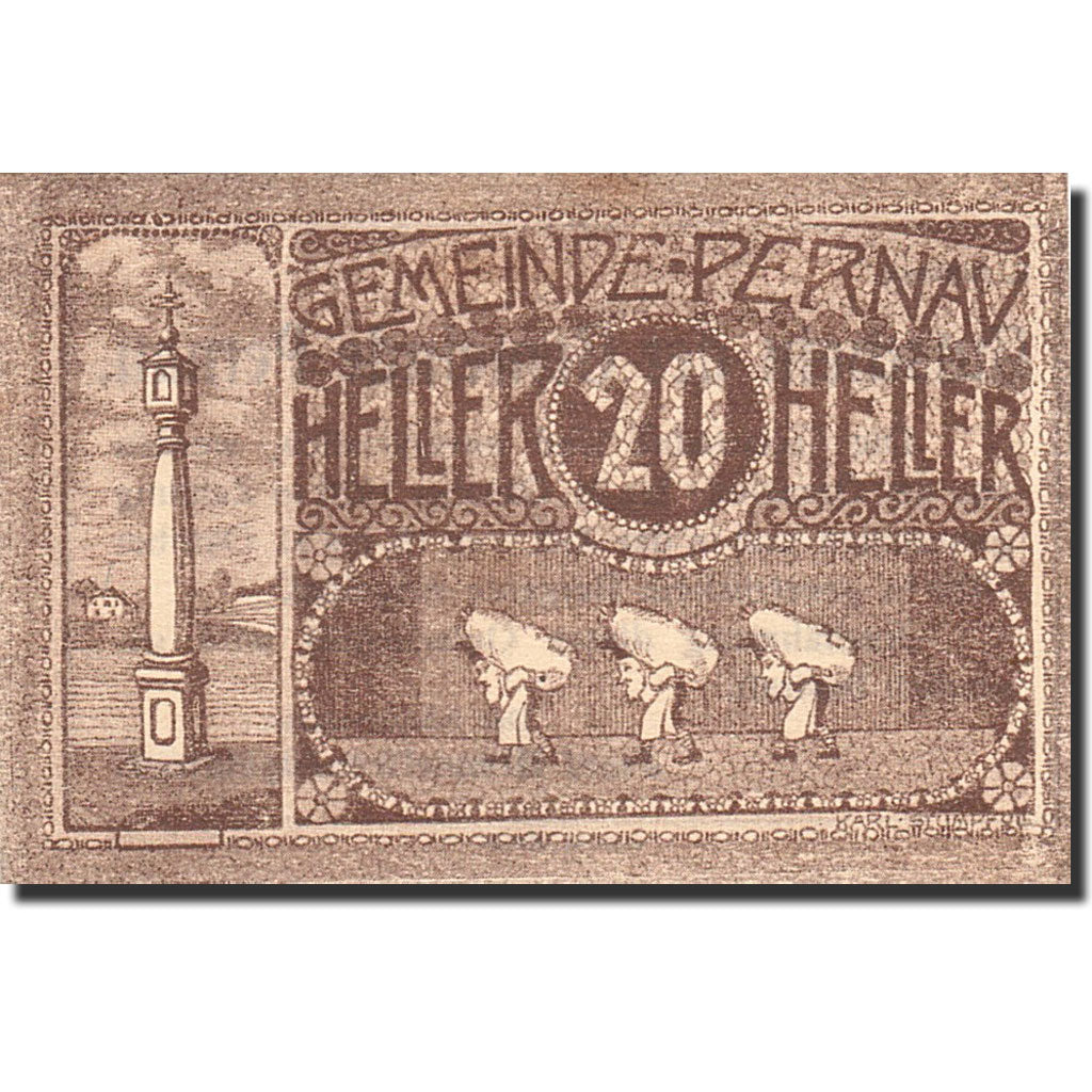 Banknote, Austria, Pernau, 20 Heller, Monument, 1920, 1920-10-31, UNC(63)