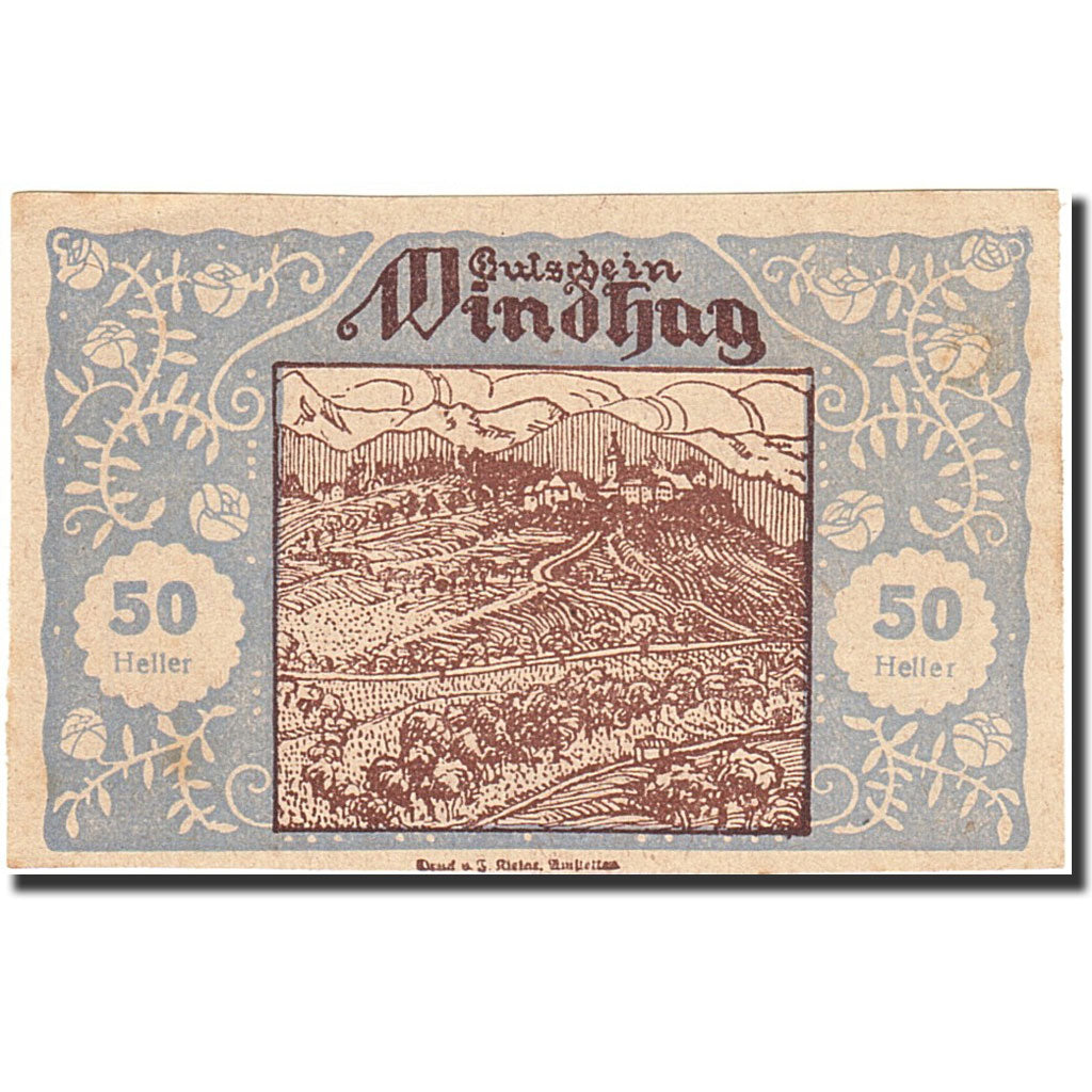 Banconote, Austria, Waidhofen an der Ybbs, 20 Heller, paysage, 1920, 1920-12-30