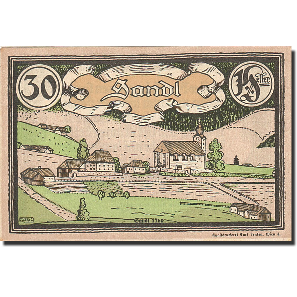 Banknote, Austria, Landl, 25 Heller, paysage, 1920, 1920-12-31, UNC(63)