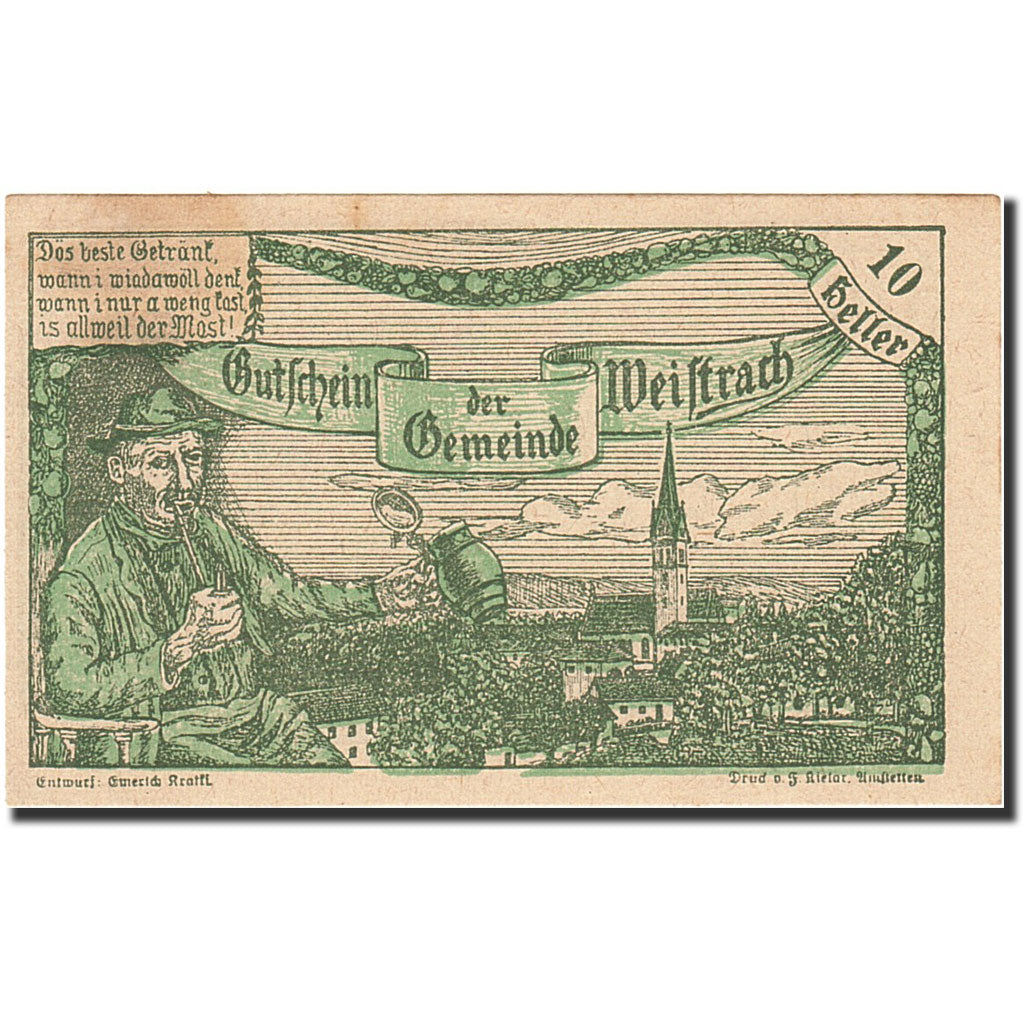Banknote, Austria, Weistrach, 10 Heller, personnage, 1920, 1920-12-30, AU(55-58)