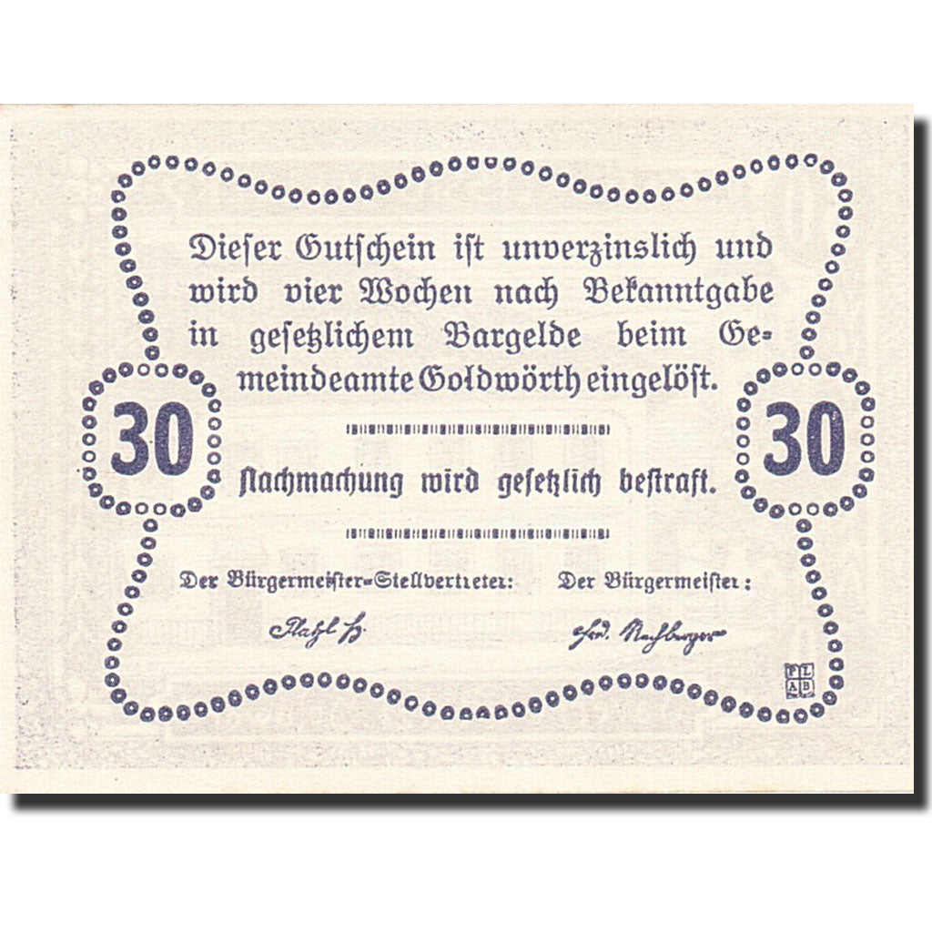 Banknote, Austria, Goldwörth, 20 Heller, Taverne, 1920, 1920-12-31, UNC(60-62)