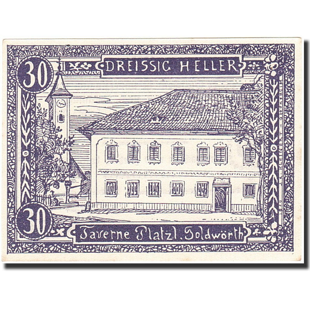 Banknote, Austria, Goldwörth, 20 Heller, Taverne, 1920, 1920-12-31, AU(55-58)