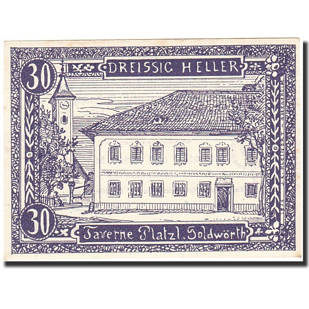 Banknote, Austria, Goldwörth, 20 Heller, Taverne, 1920, 1920-12-31, UNC(63)