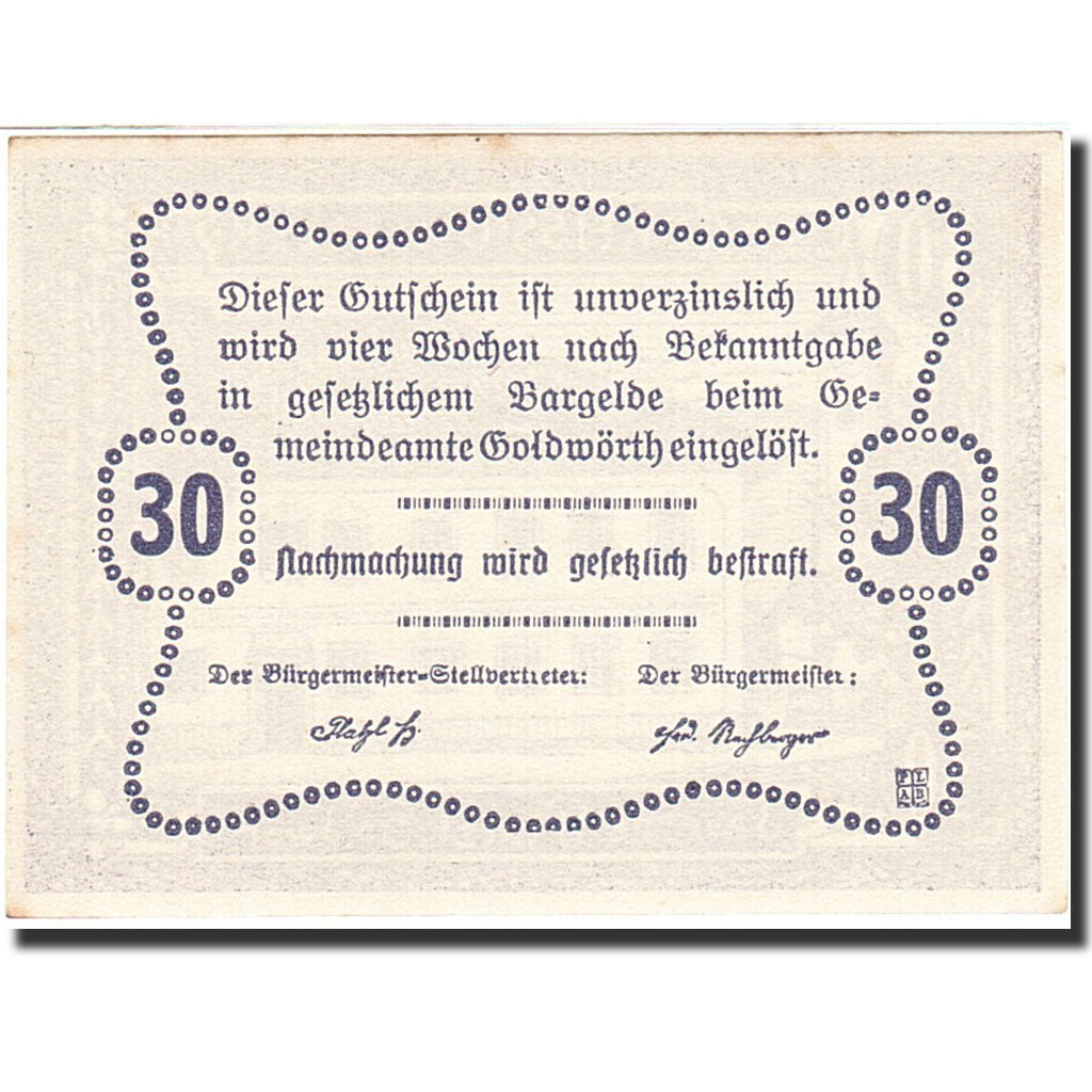 Banknote, Austria, Goldwörth, 20 Heller, Taverne, 1920, 1920-12-31, UNC(63)