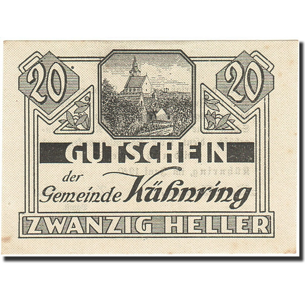 Banknote, Austria, Kuhnring, 20 Heller, Eglise, 1920, 1920-06-11, UNC(60-62)