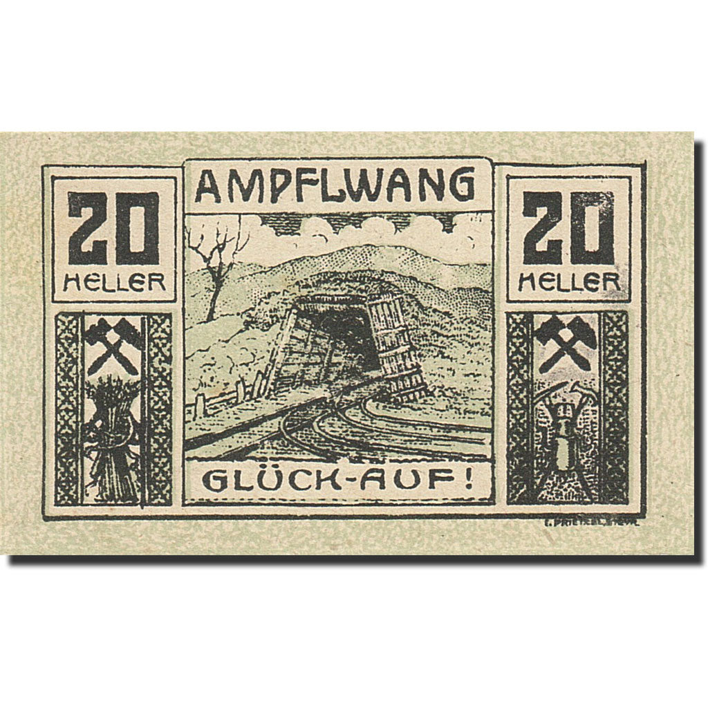 Banknote, Austria, Ampflwang im Hausruckwald, 20 Heller, Mine, 1920, 1920-12-31