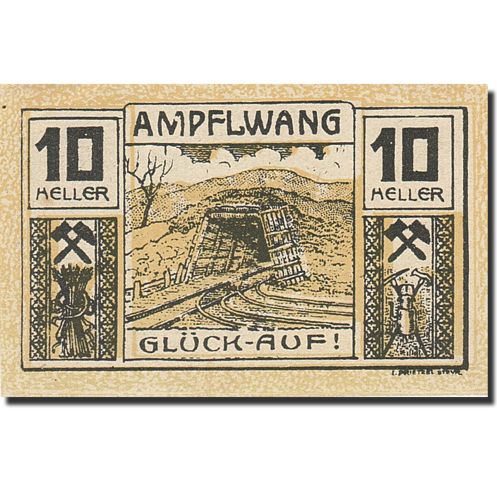 Banknote, Austria, Ampflwang im Hausruckwald, 10 Heller, Mine, 1920, 1920-12-31