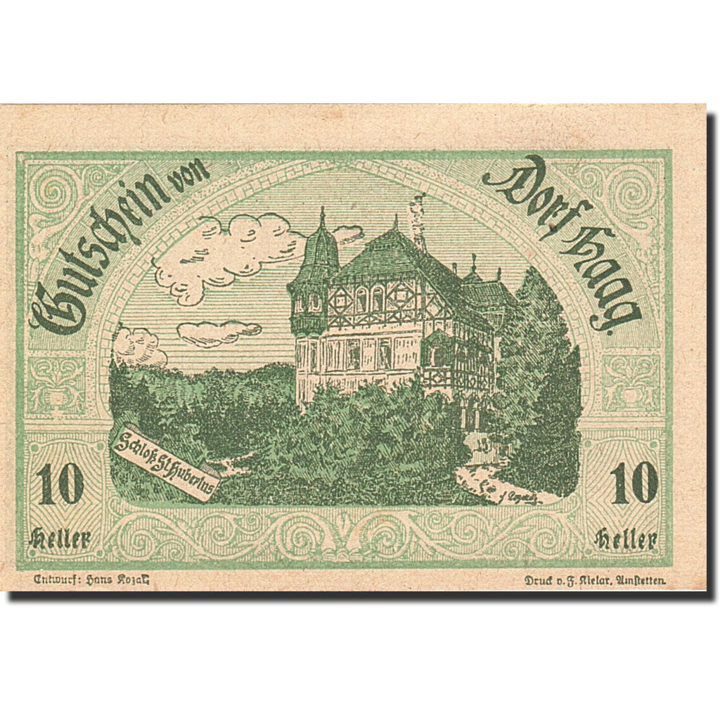 Billet, Autriche, 10 Heller, manoir, 1920, 1920-12-30, SPL