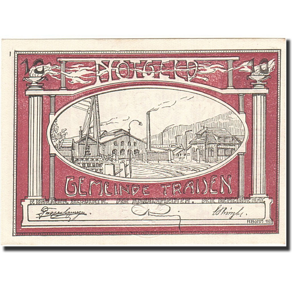 Banknote, Austria, Traisen, 10 Heller, Usine, 1920, 1920-12-31, UNC(63)