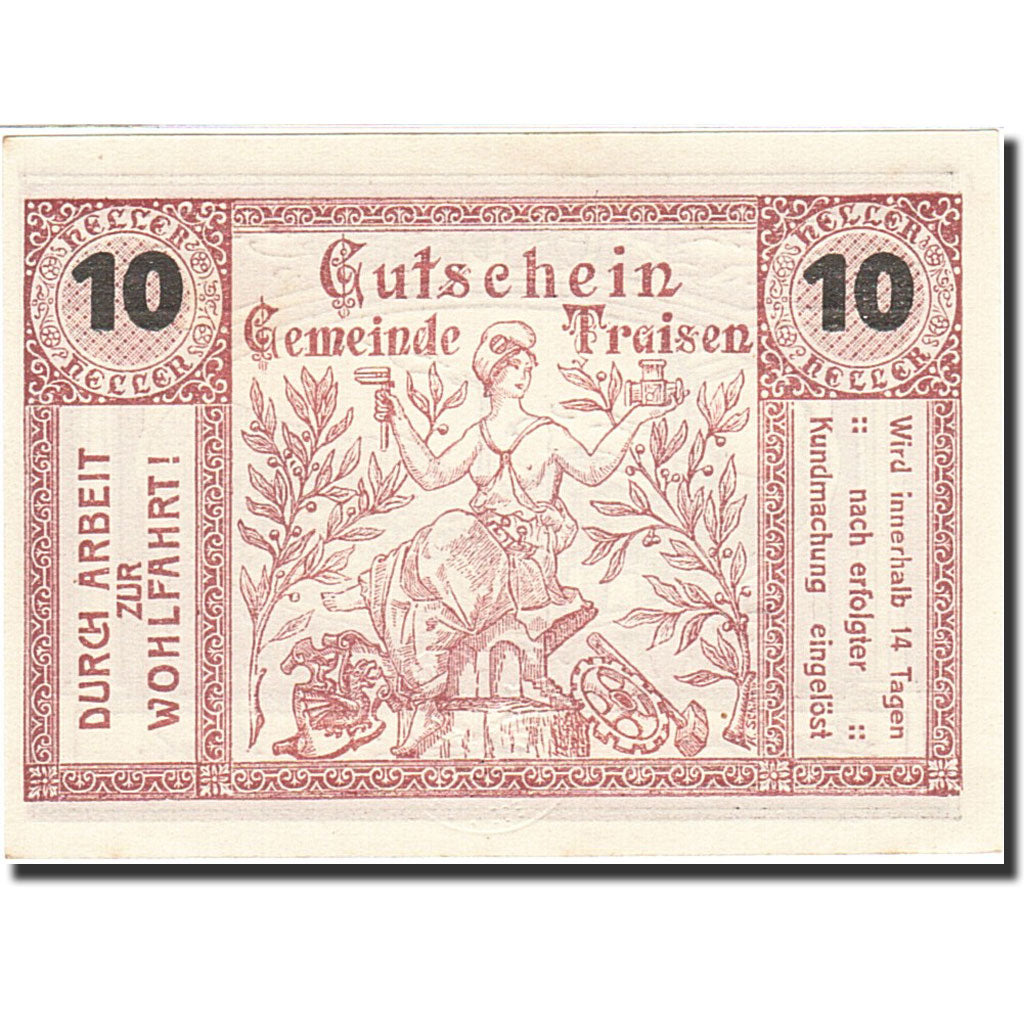 Banknote, Austria, Traisen, 10 Heller, Usine, 1920, 1920-12-31, UNC(63)