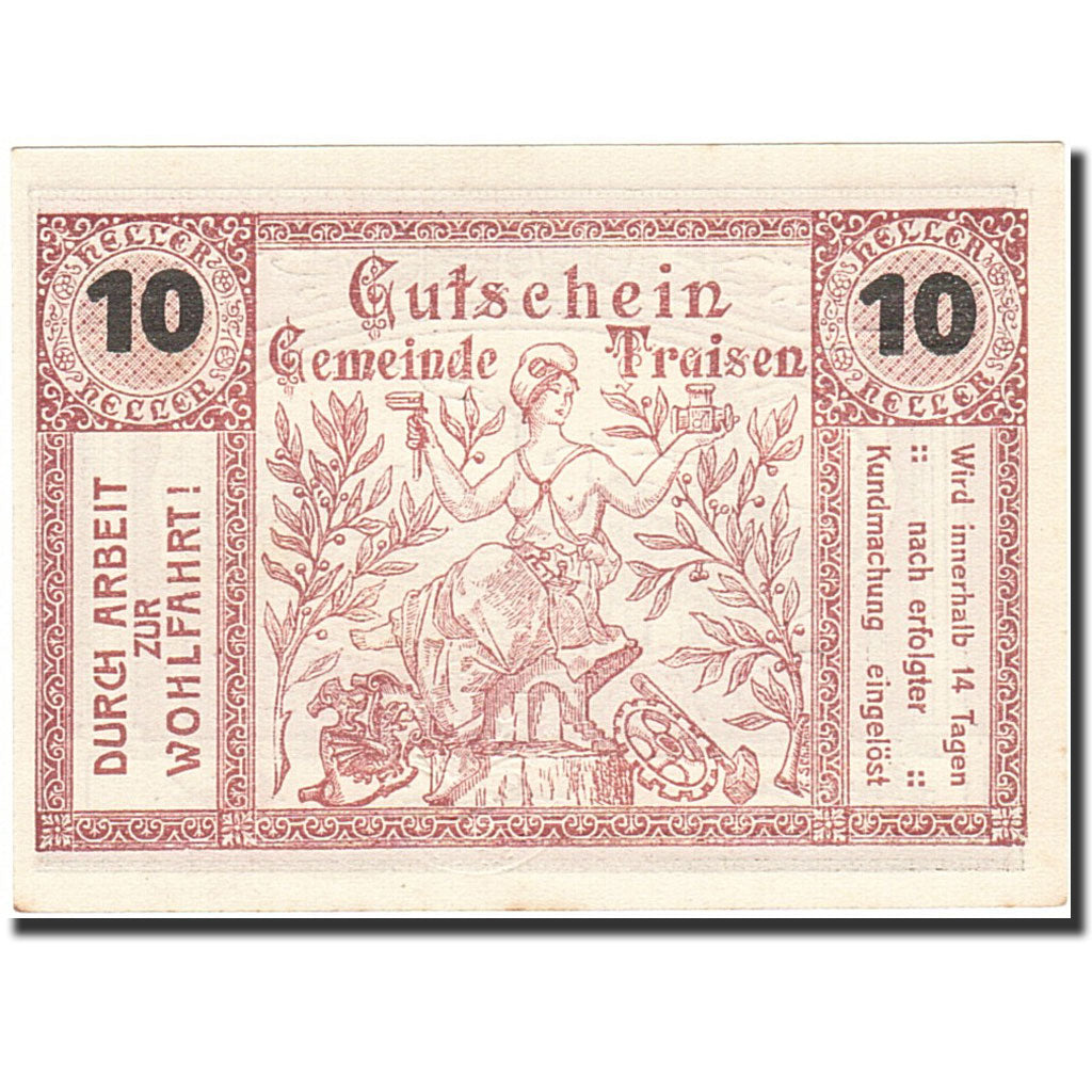 Banknote, Austria, Traisen, 10 Heller, Usine, 1920, 1920-12-31, AU(55-58)