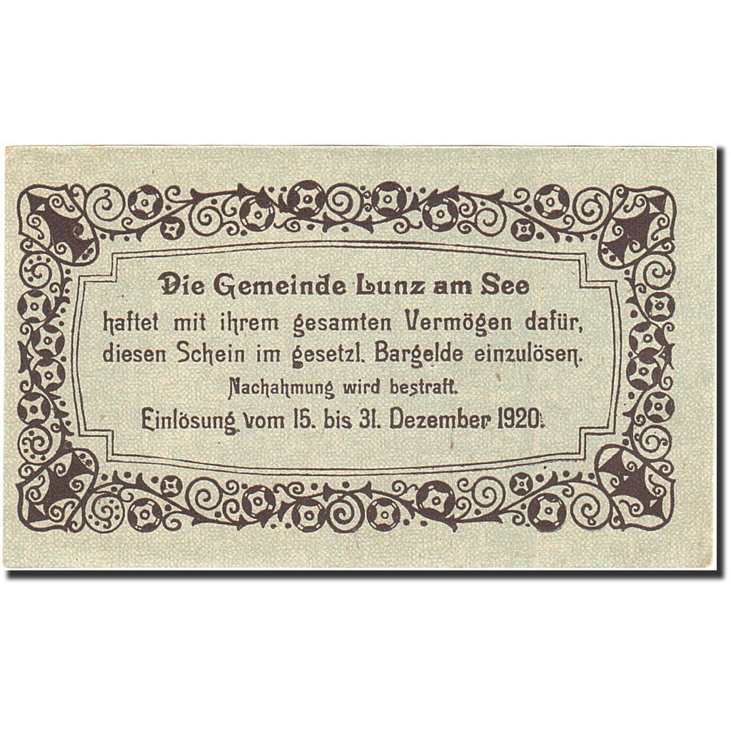 Banknote, Austria, Lunz am See, 10 Heller, paysage, 1920, 1920-12-31, AU(50-53)