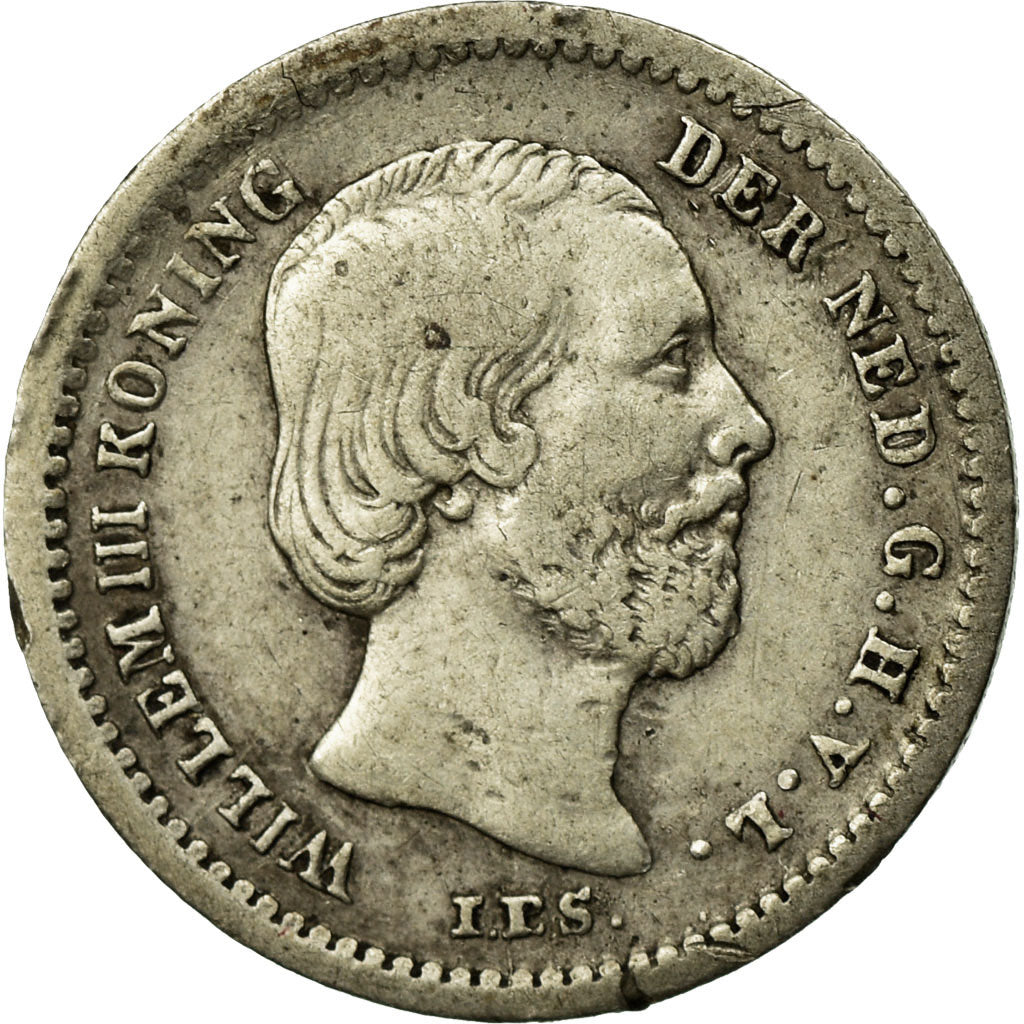 Coin, Netherlands, William III, 5 Cents, 1850, EF(40-45), Silver, KM:91
