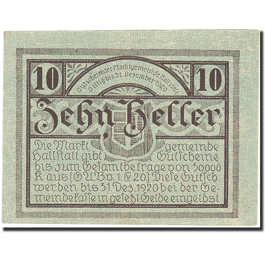 Banknote, Austria, Giltig, 10 Heller, château, 1920, 1920-12-31, UNC(60-62)